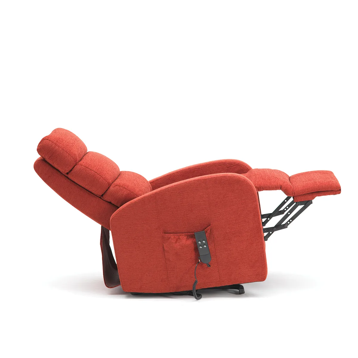Three Tier Back Rise and Recline Chair in Terracotta Reclined.jpg